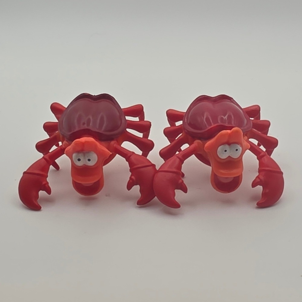 Disney Sebastian The Crab PVC Figures 2.5in Red Fair Condition Set of 2
